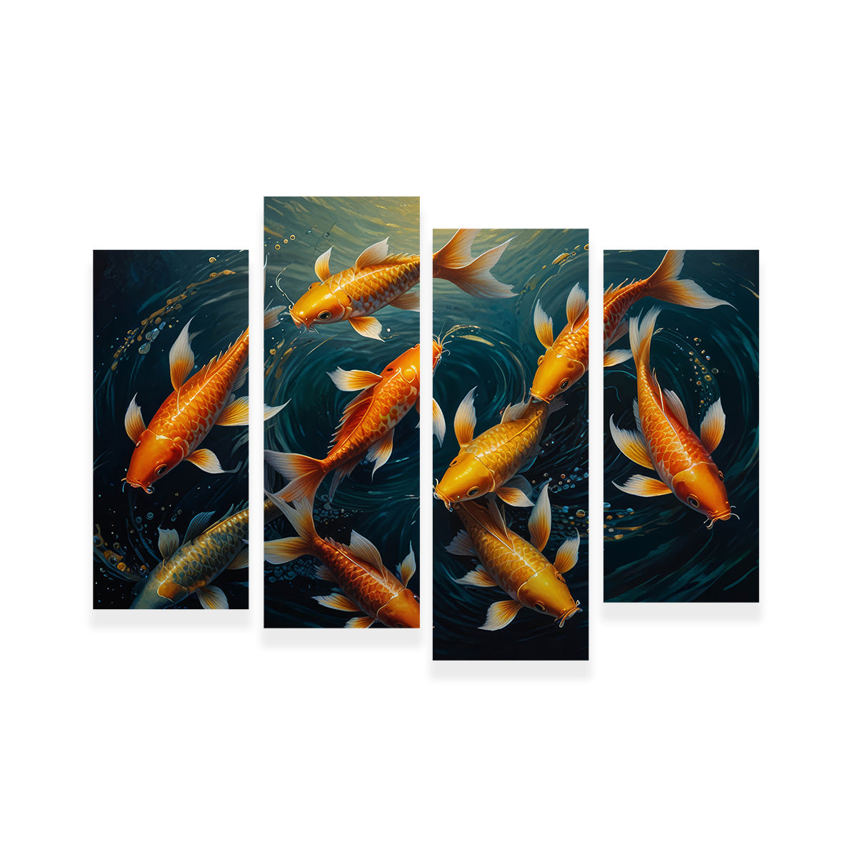 Elegant Koi Fish Swimming Wall Art