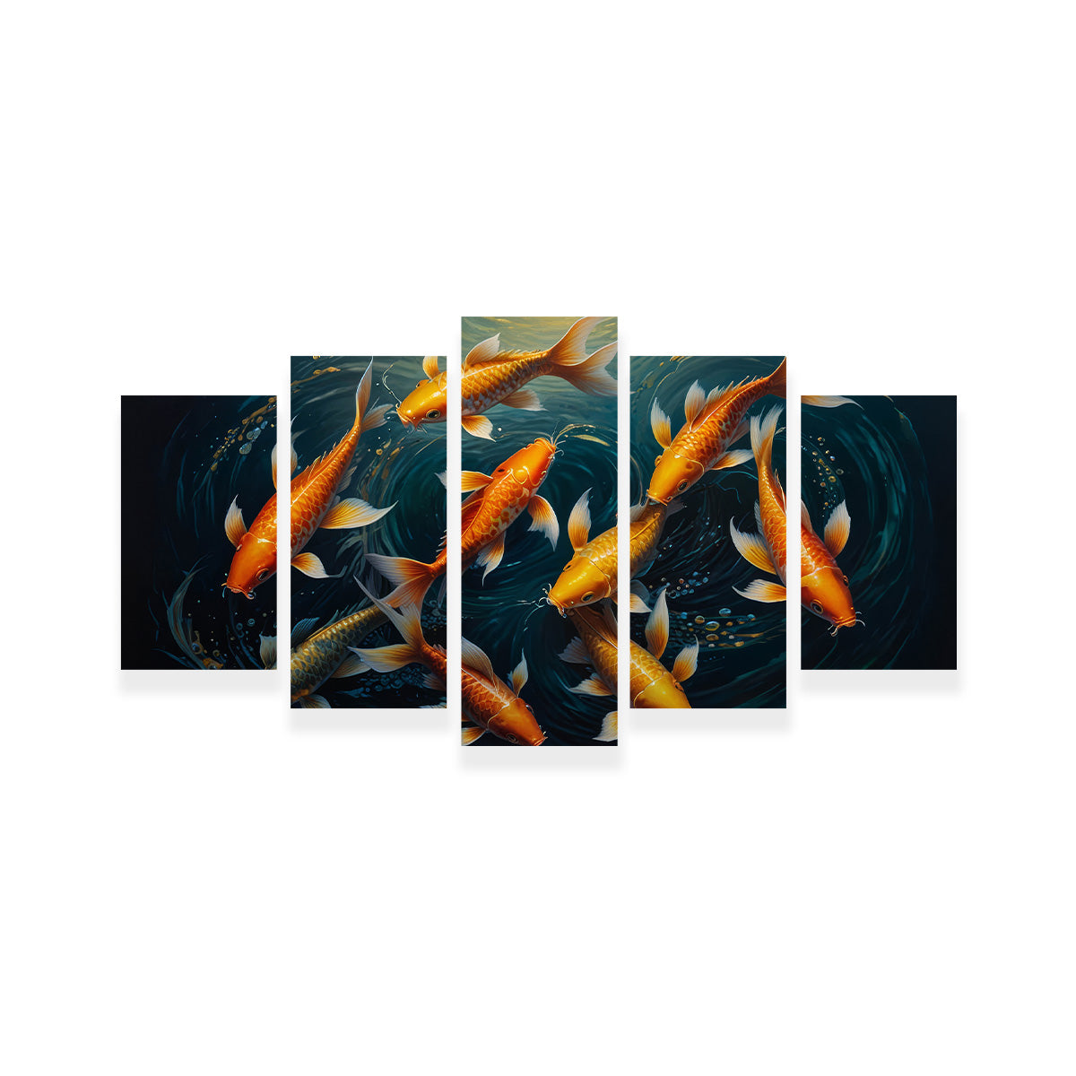 Elegant Koi Fish Swimming Wall Art