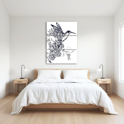 AUTO-MOCKUP ROOM | Elegant hummingbird with flowers