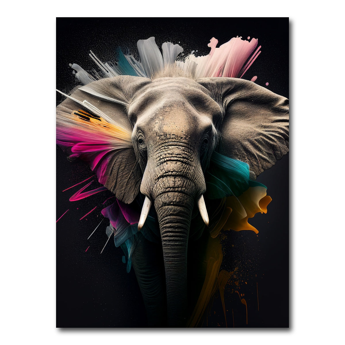 AUTO-MOCKUP WHITE | Elephant Portrait | 1 Piece | Gallery Wrap Canvas | group=3x4