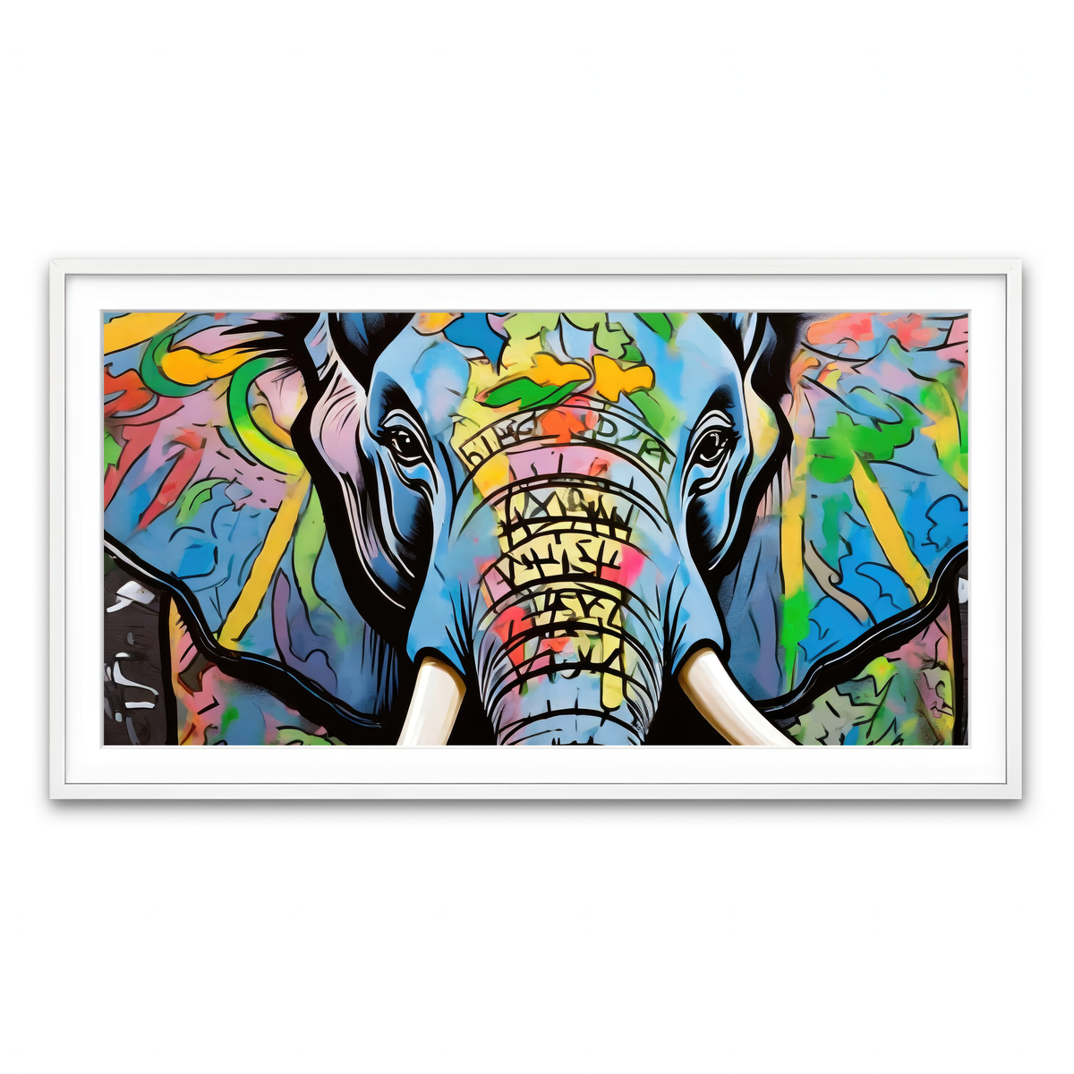 Framed Print 2x1 White