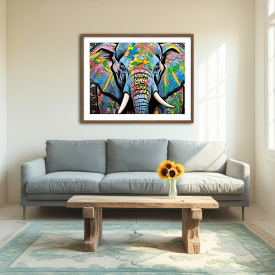 AUTO-MOCKUP ROOM | Elephant in Color Wall Art