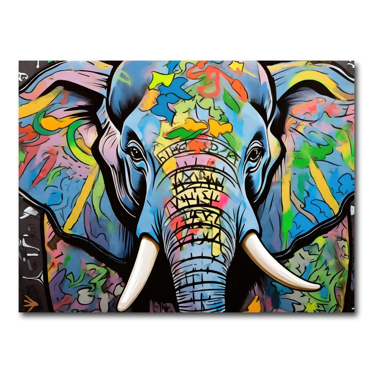 AUTO-MOCKUP WHITE | Elephant in Color | 1 Piece | Gallery Wrap Canvas | group=4x3