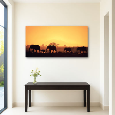 AUTO-MOCKUP ROOM | Elephants Walking Wall Art
