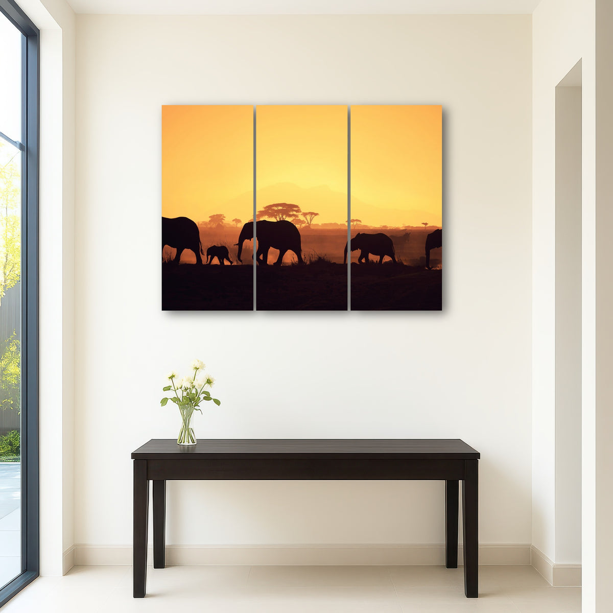 AUTO-MOCKUP ROOM | Elephants Walking Wall Art