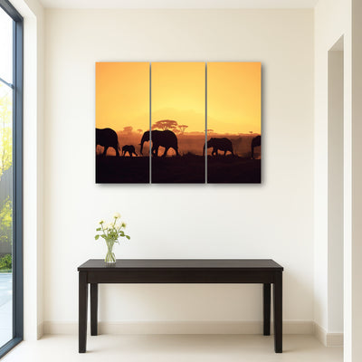 AUTO-MOCKUP ROOM | Elephants Walking Wall Art