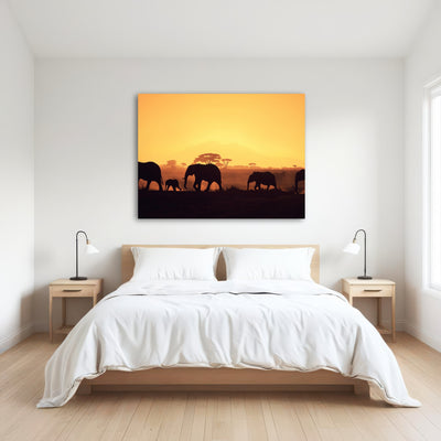 AUTO-MOCKUP ROOM | Elephants Walking Wall Art