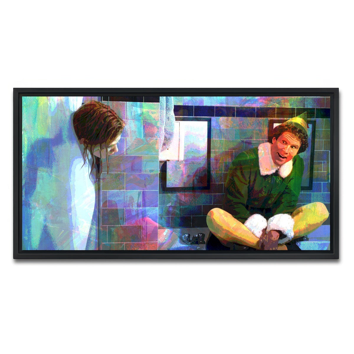 AUTO-MOCKUP WHITE | Elf - Jovie Showering | 1 Piece | Black Framed Canvas | group=2x1