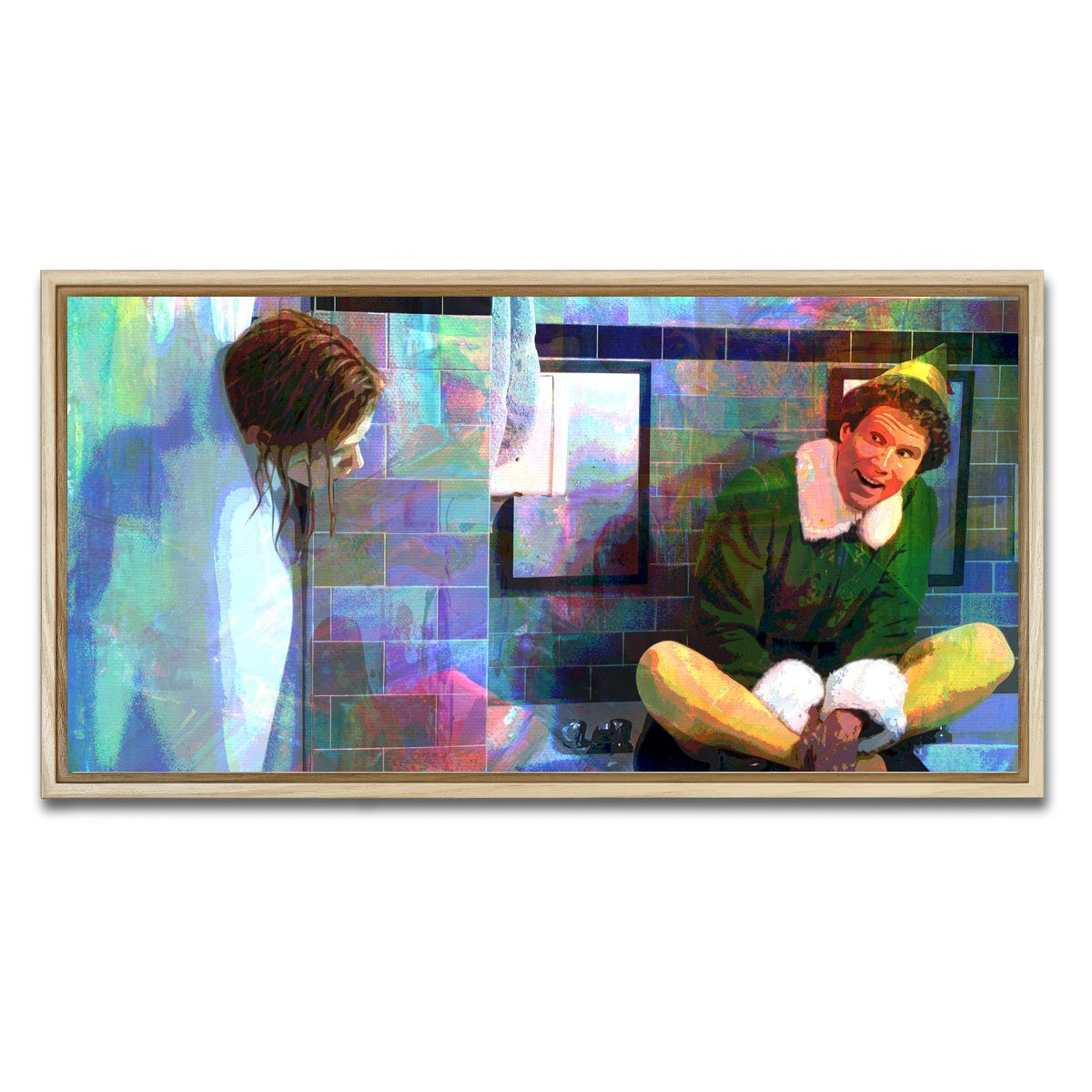 AUTO-MOCKUP WHITE | Elf - Jovie Showering | 1 Piece | Natural Framed Canvas | group=2x1