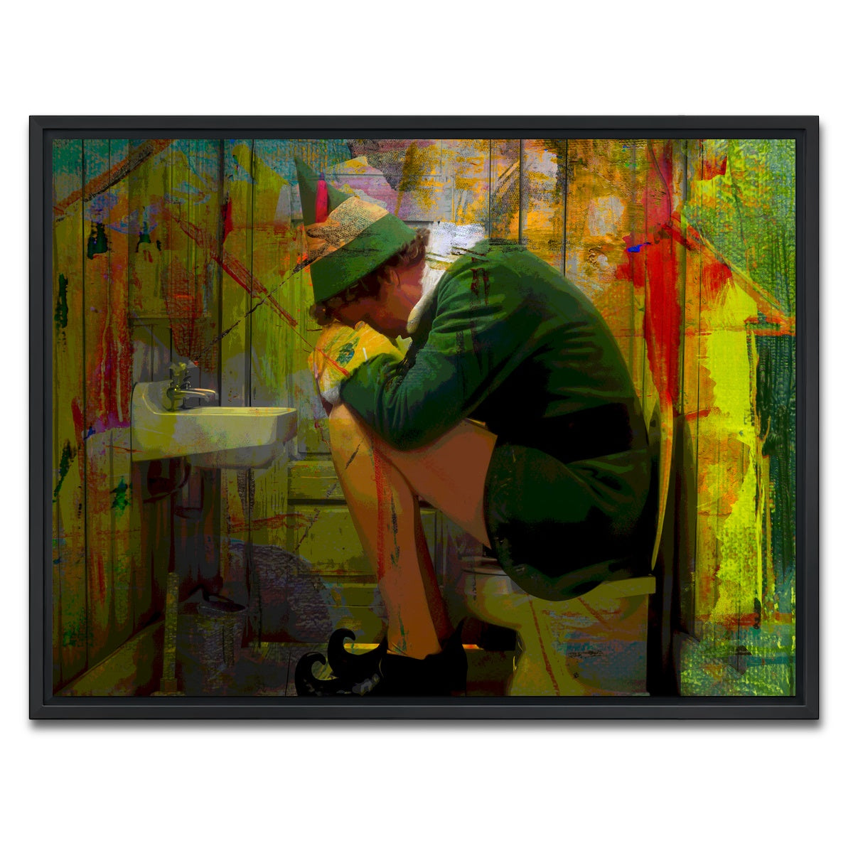 AUTO-MOCKUP WHITE | Elf Bathroom | 1 Piece | Black Framed Canvas | group=4x3