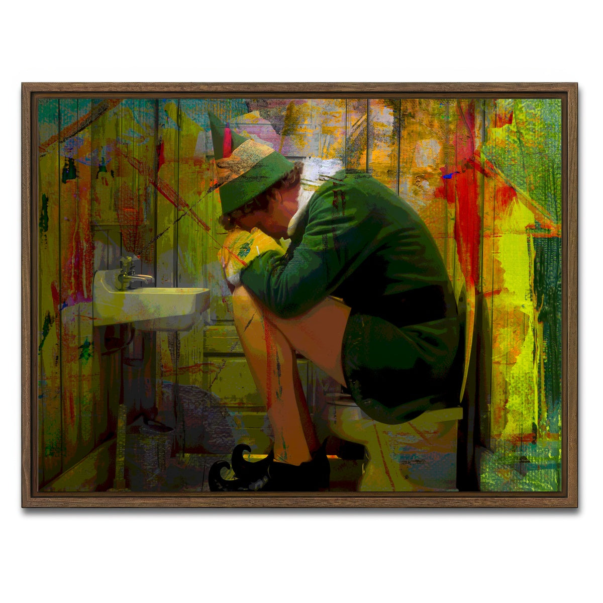 AUTO-MOCKUP WHITE | Elf Bathroom | 1 Piece | Walnut Framed Canvas | group=4x3