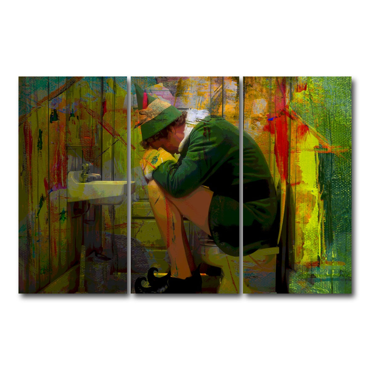 AUTO-MOCKUP WHITE | Elf Bathroom | 3 Piece | Gallery Wrap Canvas | group=12x24