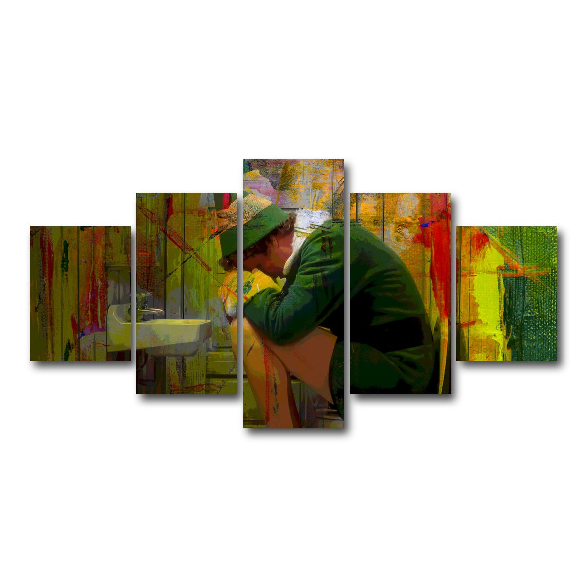 AUTO-MOCKUP WHITE | Elf Bathroom | 5 Piece | Gallery Wrap Canvas | group=5_short