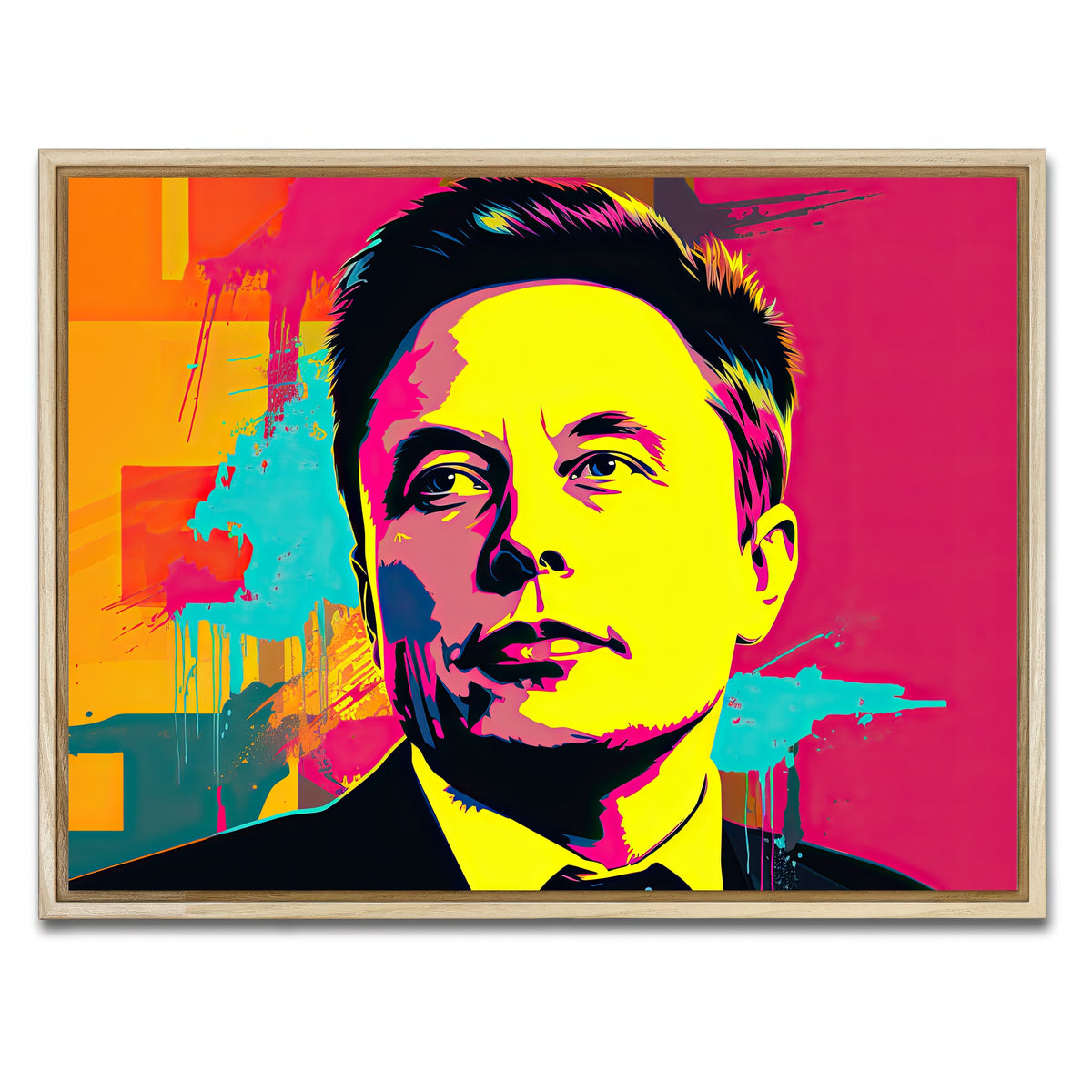 AUTO-MOCKUP WHITE | Elon - Warhol | 1 Piece | Natural Framed Canvas | group=4x3
