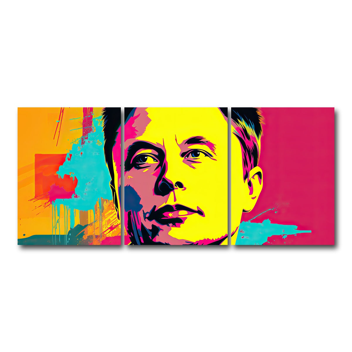 AUTO-MOCKUP WHITE | Elon - Warhol | 3 Piece | Gallery Wrap Canvas | group=18x24
