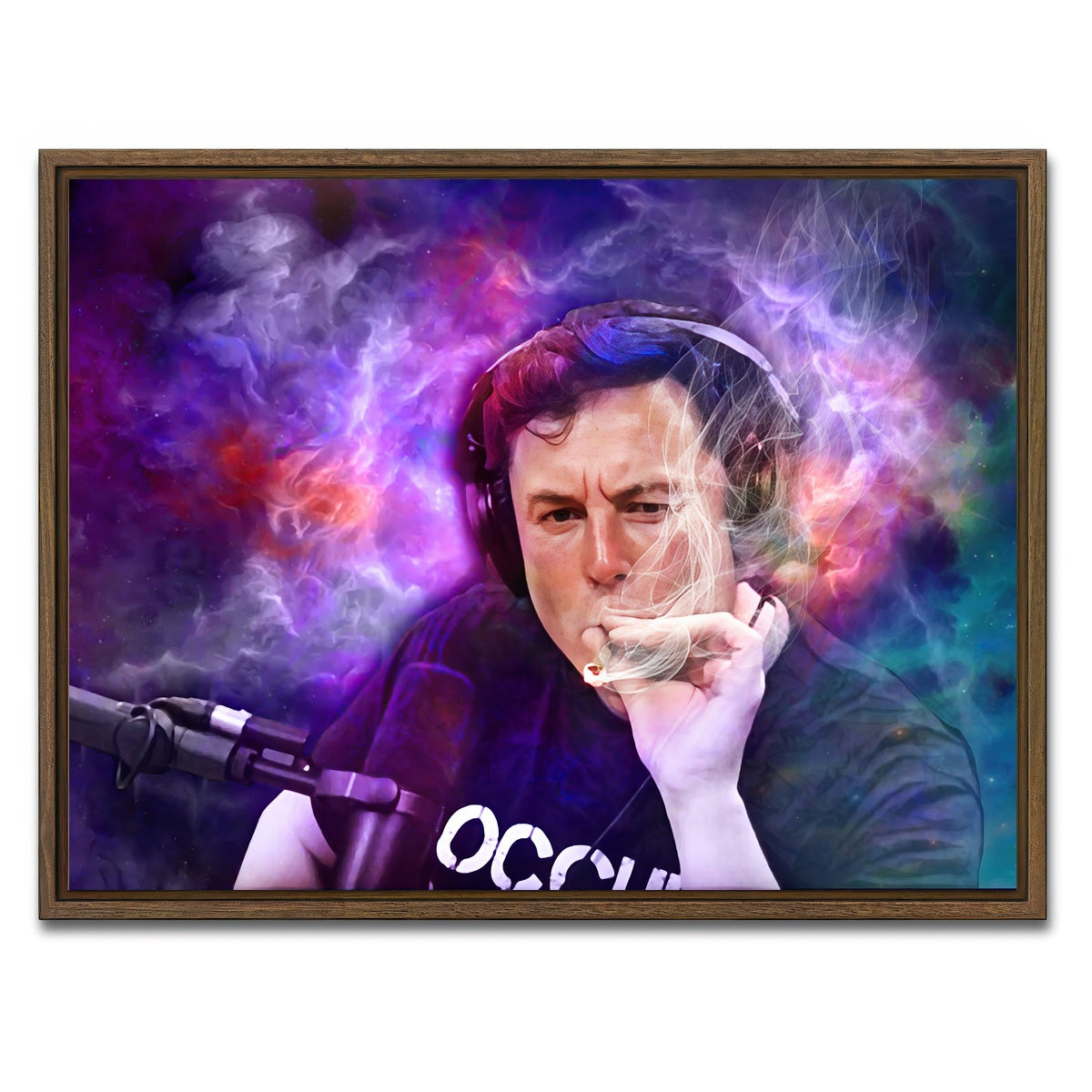 AUTO-MOCKUP WHITE | Elon Smoking | 1 Piece | Walnut Framed Canvas | group=4x3