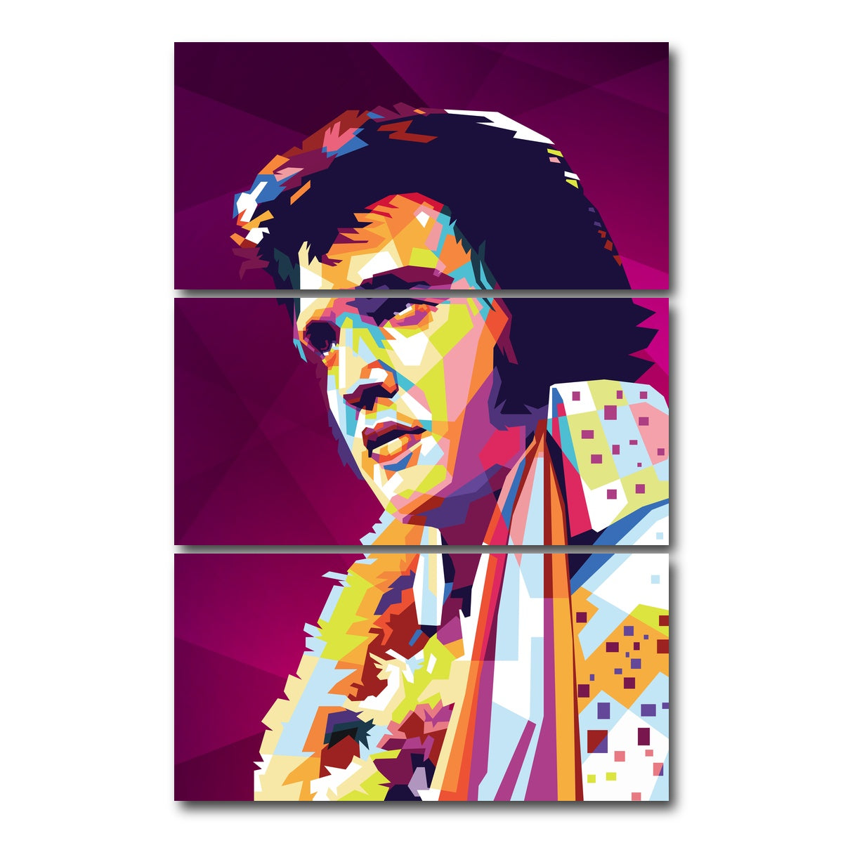 AUTO-MOCKUP WHITE | Elvis Colors | 3 Piece | Gallery Wrap Canvas | group=12x24_stacked