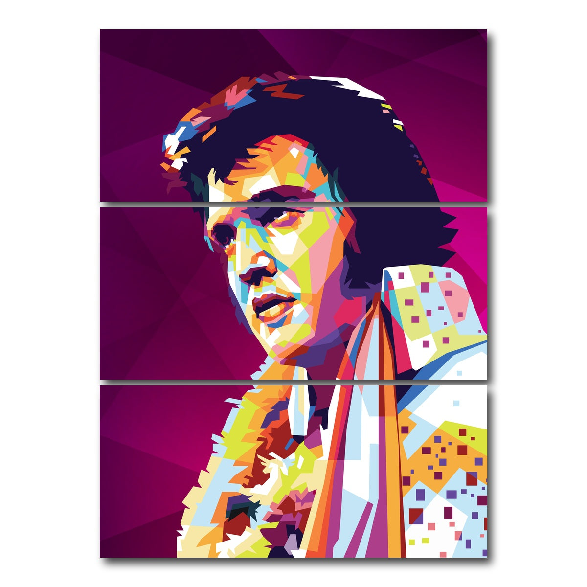 AUTO-MOCKUP WHITE | Elvis Colors | 3 Piece | Gallery Wrap Canvas | group=8x18_stacked