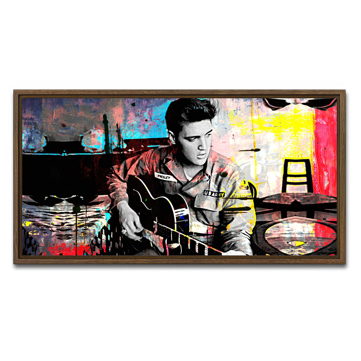 AUTO-MOCKUP WHITE | Elvis Presley | 1 Piece | Walnut Framed Canvas | group=2x1