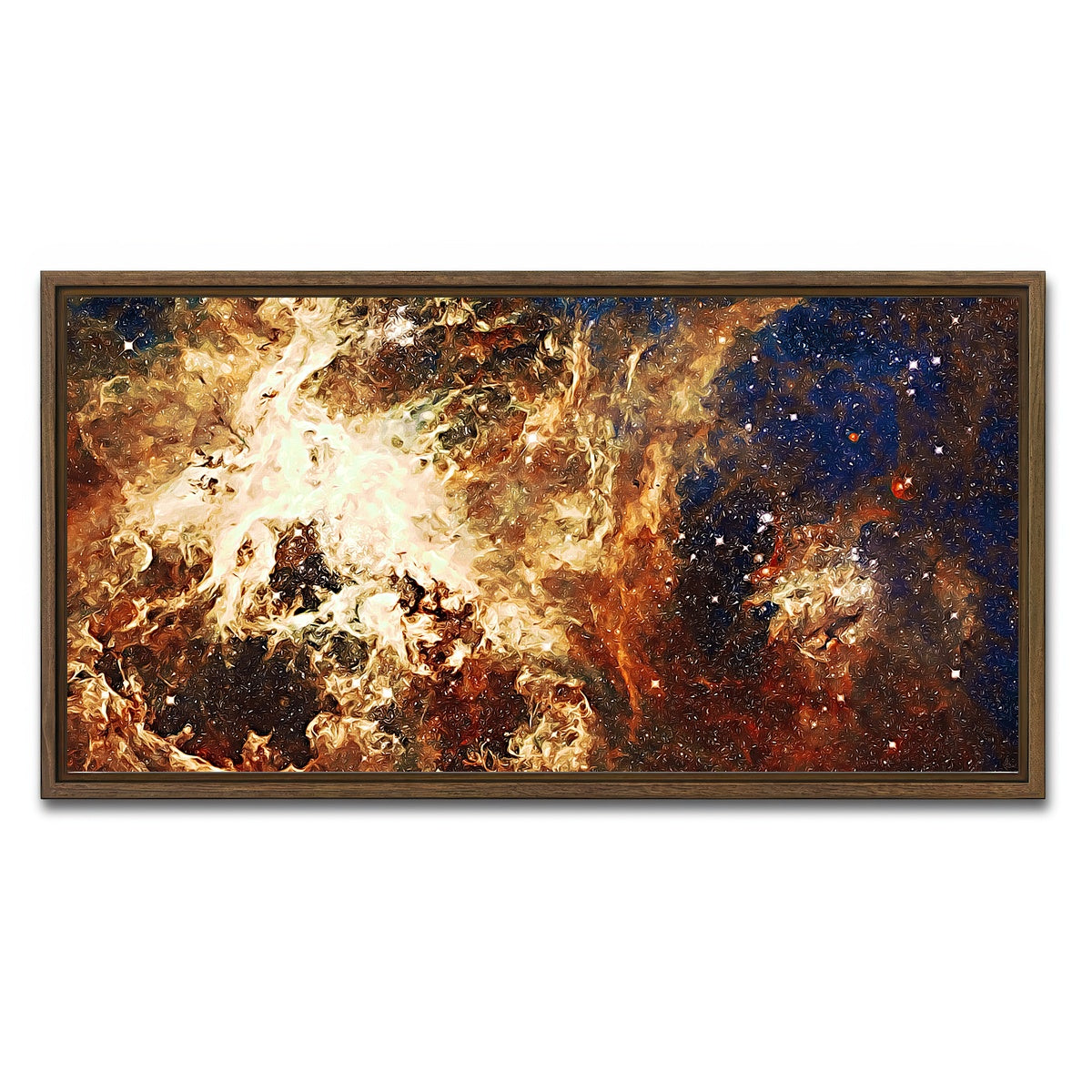 AUTO-MOCKUP WHITE | Embers of Stars | 1 Piece | Walnut Framed Canvas | group=2x1