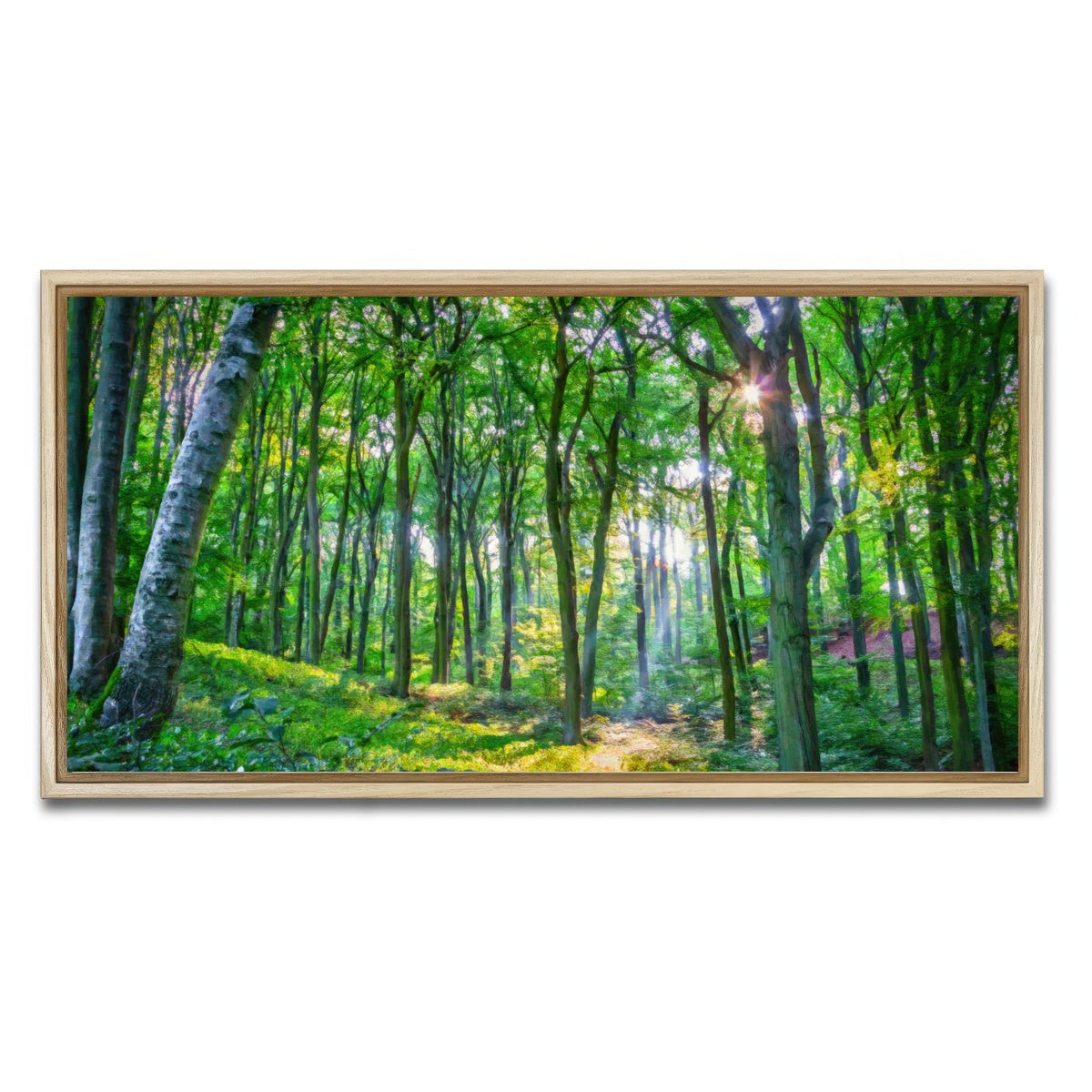 AUTO-MOCKUP WHITE | Emerald Forest | 1 Piece | Natural Framed Canvas | group=2x1