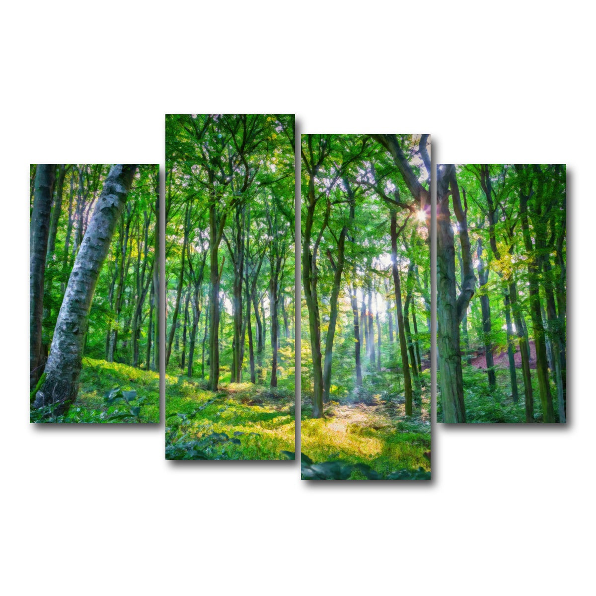 AUTO-MOCKUP WHITE | Emerald Forest | 4 Piece | Gallery Wrap Canvas | group=4_short