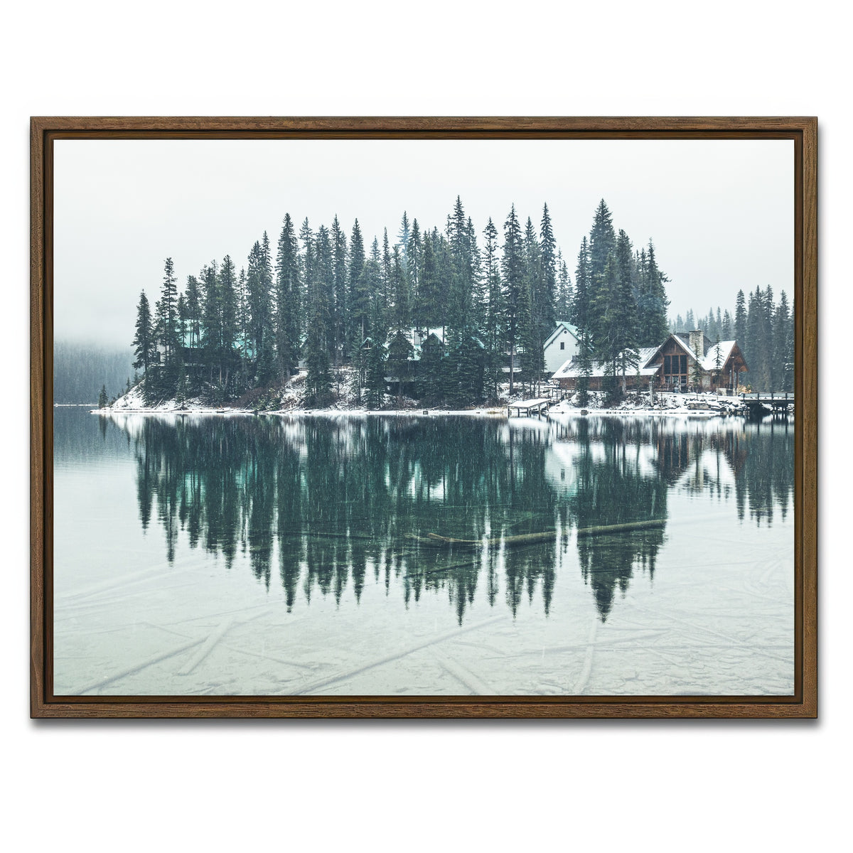 AUTO-MOCKUP WHITE | Emerald Lodge | 1 Piece | Walnut Framed Canvas | group=4x3