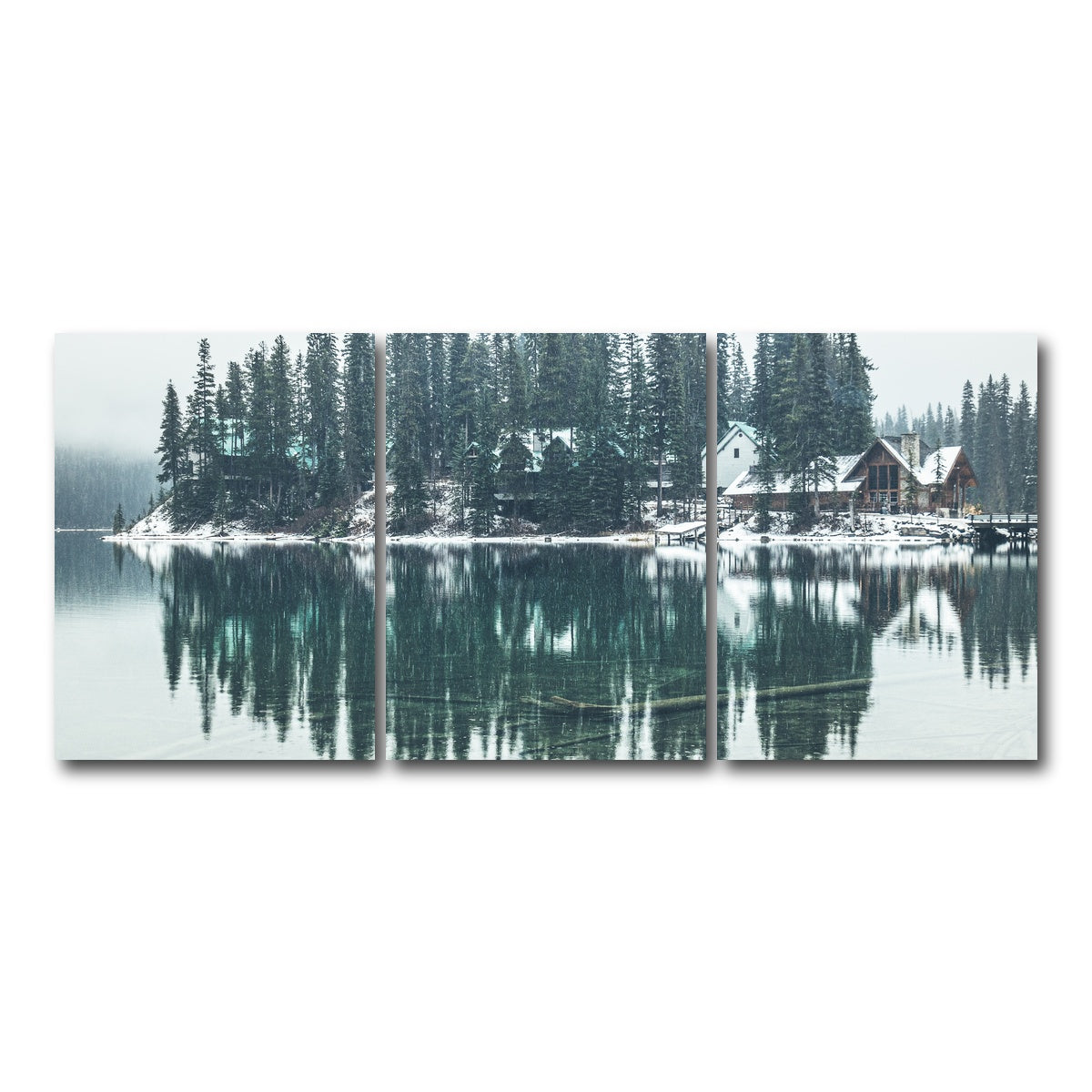AUTO-MOCKUP WHITE | Emerald Lodge | 3 Piece | Gallery Wrap Canvas | group=18x24