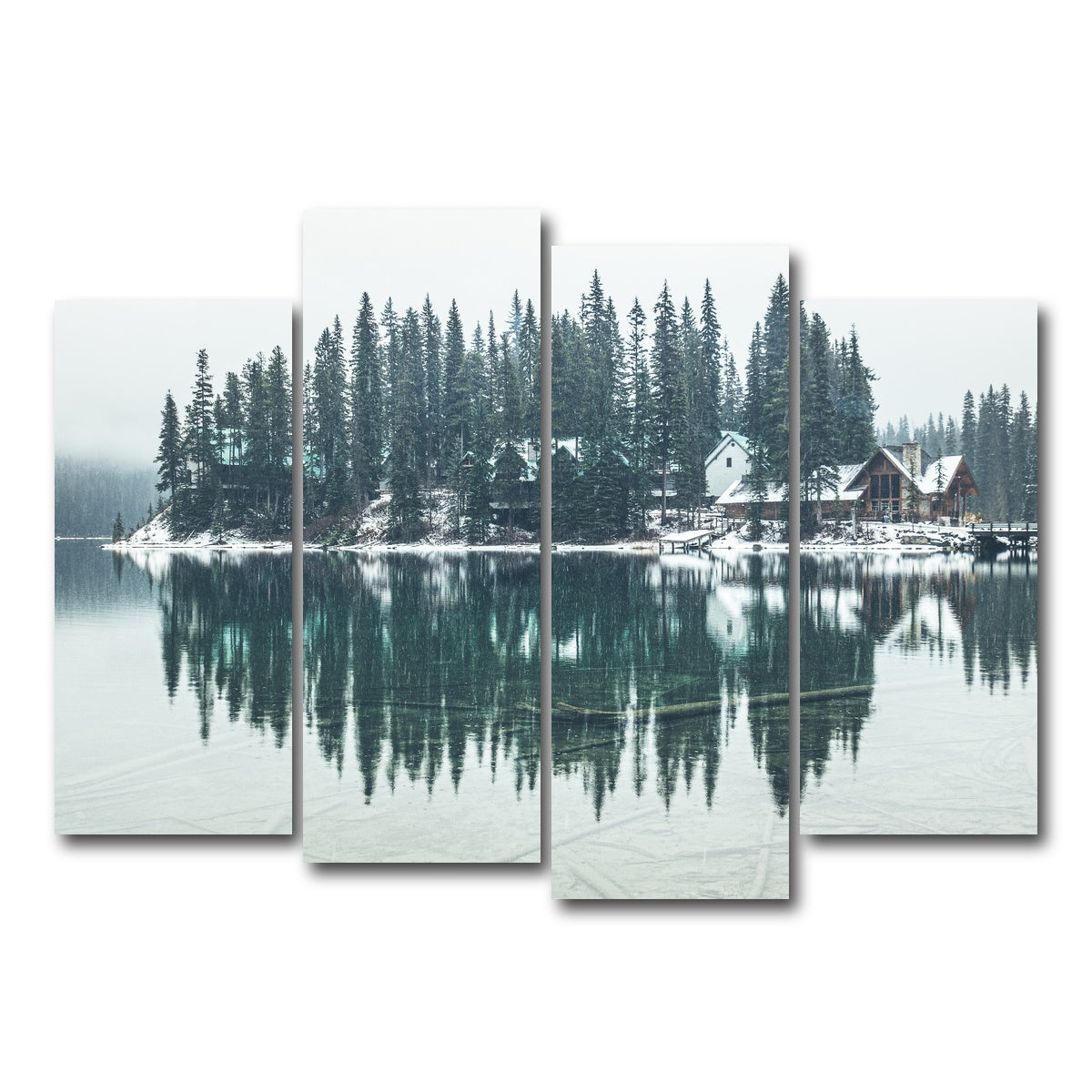 AUTO-MOCKUP WHITE | Emerald Lodge | 4 Piece | Gallery Wrap Canvas | group=4_normal