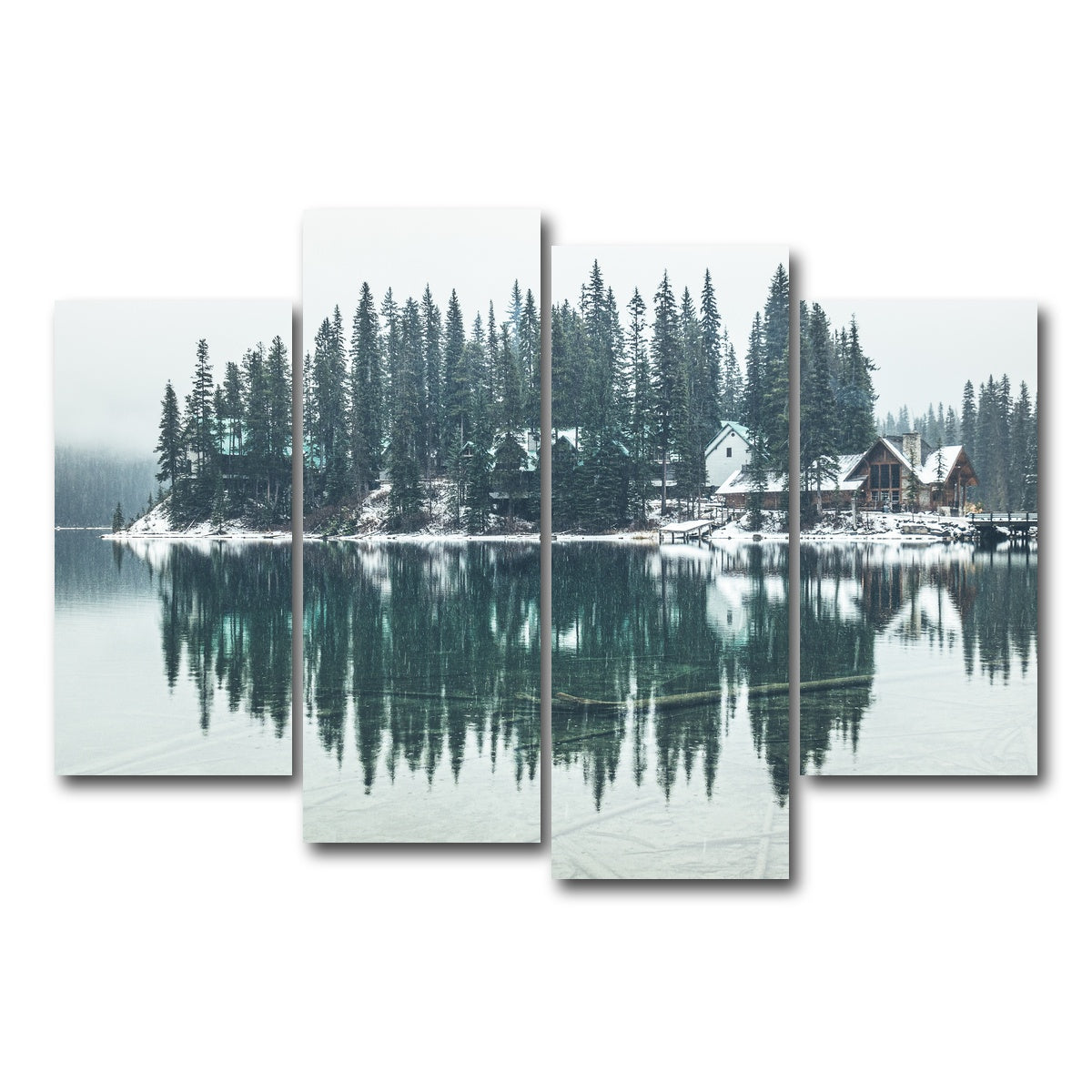 AUTO-MOCKUP WHITE | Emerald Lodge | 4 Piece | Gallery Wrap Canvas | group=4_short