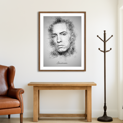 AUTO-MOCKUP ROOM | Eminem Sketch Wall Art