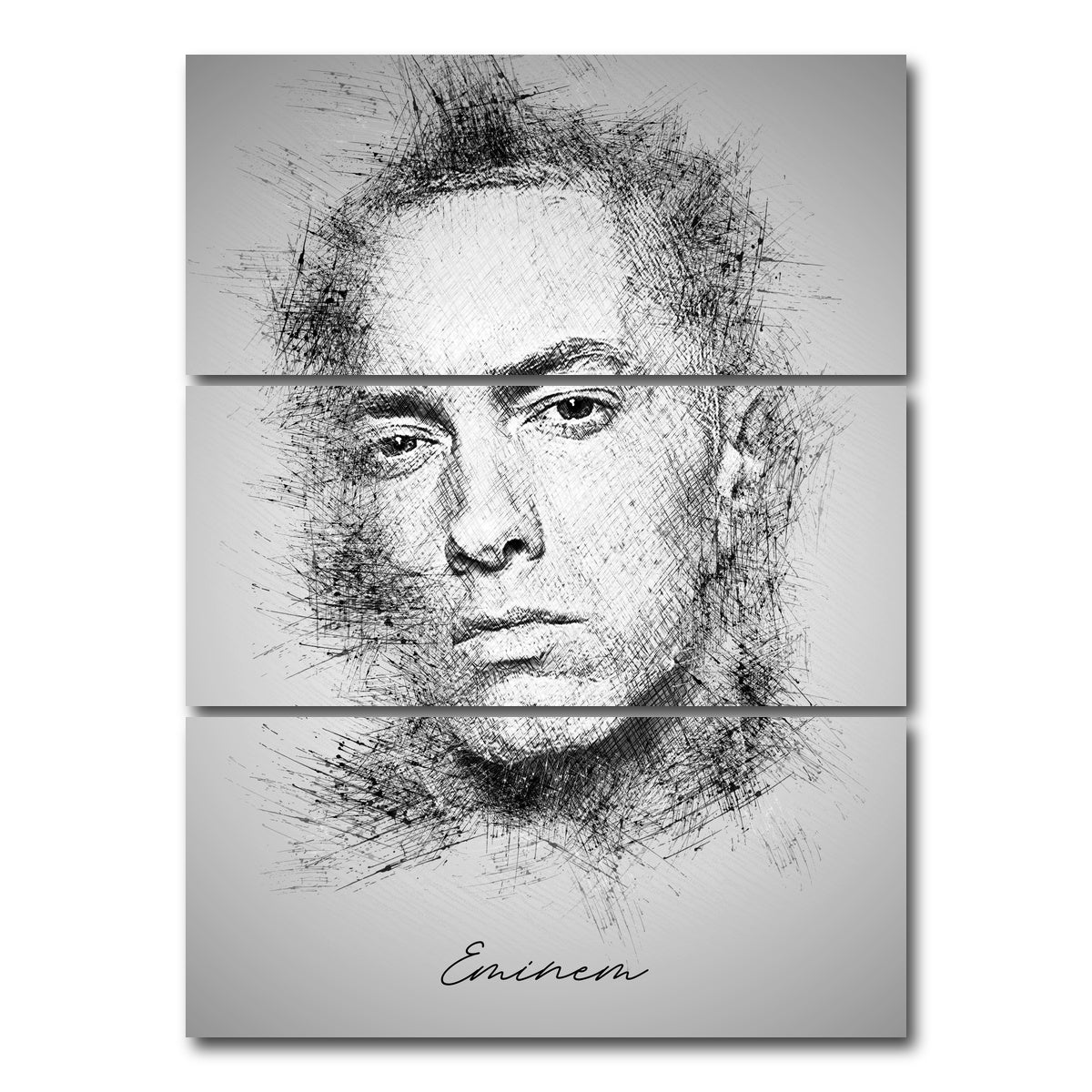 AUTO-MOCKUP WHITE | Eminem Sketch | 3 Piece | Gallery Wrap Canvas | group=8x18_stacked