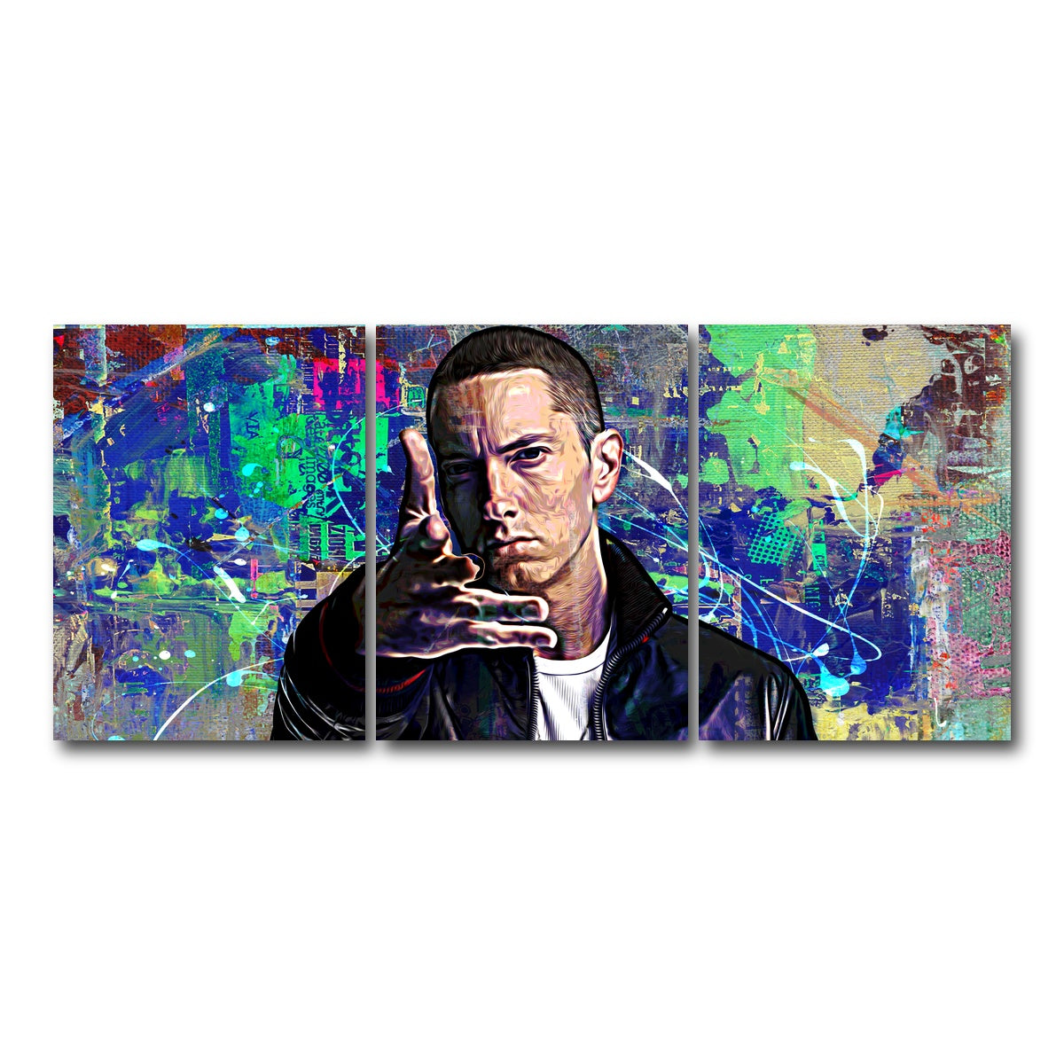 AUTO-MOCKUP WHITE | Eminem | 3 Piece | Gallery Wrap Canvas | group=18x24