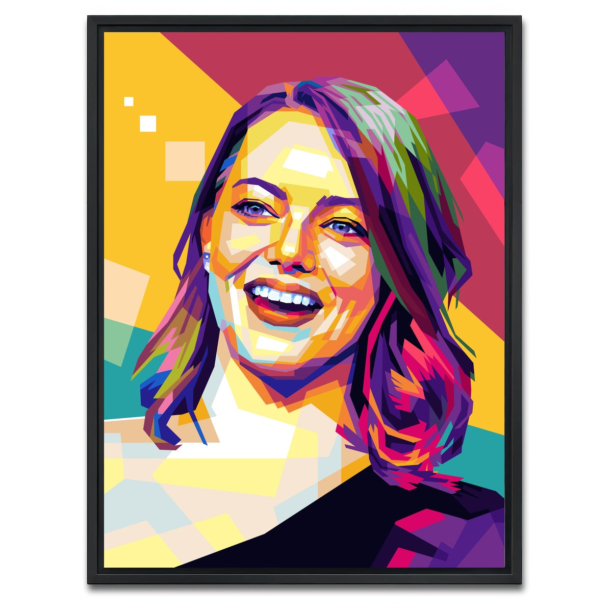 AUTO-MOCKUP WHITE | Emma Stone | 1 Piece | Black Framed Canvas | group=3x4