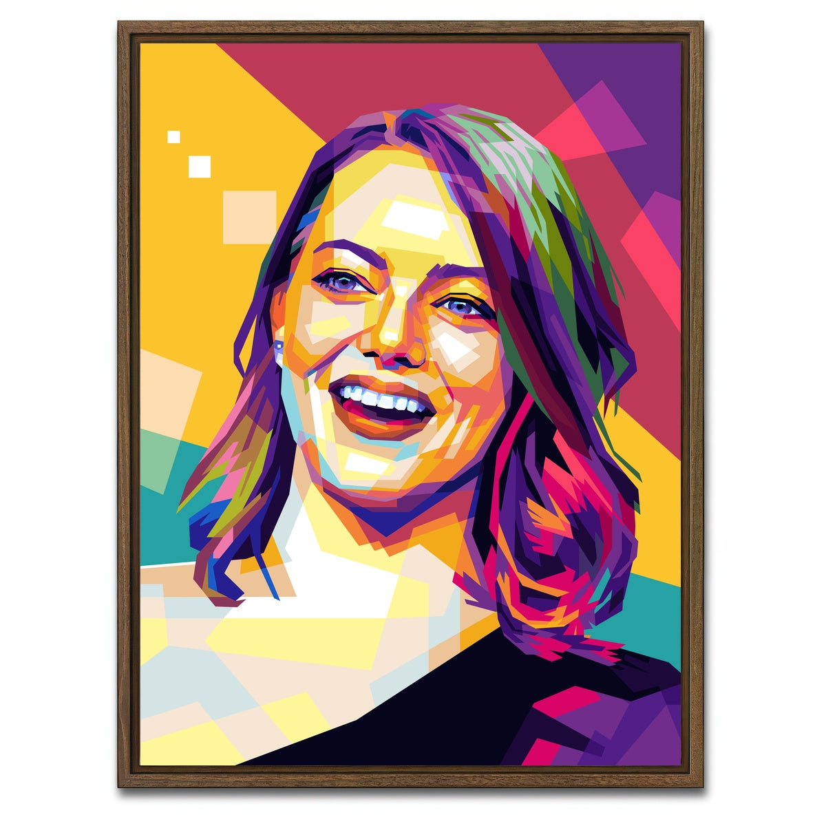 AUTO-MOCKUP WHITE | Emma Stone | 1 Piece | Walnut Framed Canvas | group=3x4