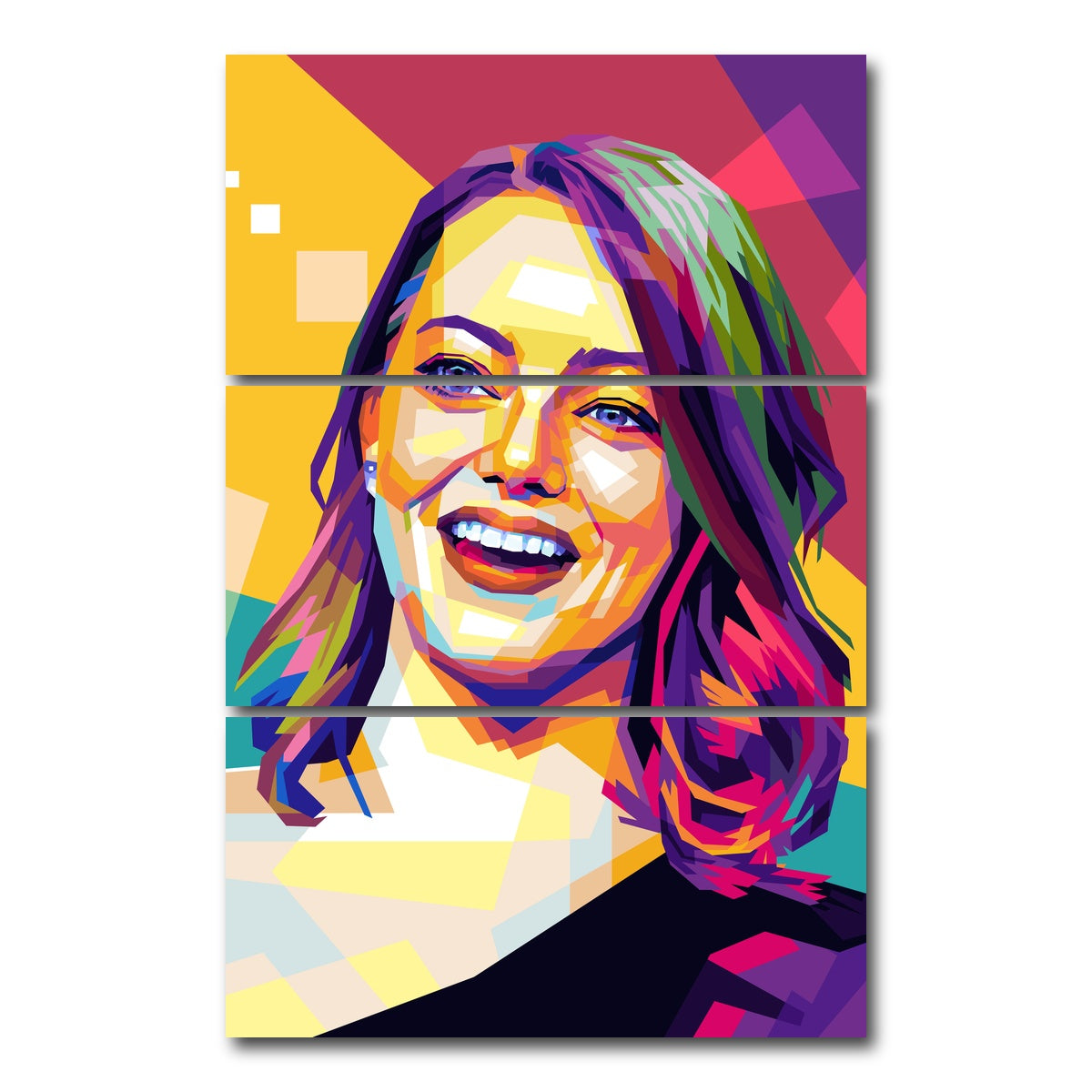 AUTO-MOCKUP WHITE | Emma Stone | 3 Piece | Gallery Wrap Canvas | group=12x24_stacked