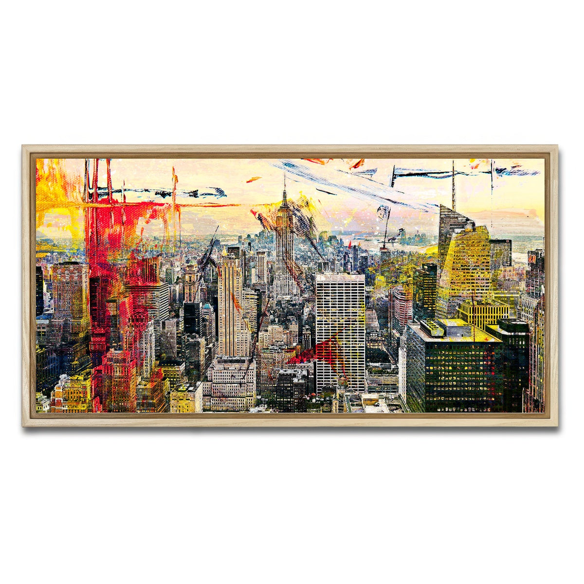 AUTO-MOCKUP WHITE | Empire State | 1 Piece | Natural Framed Canvas | group=2x1