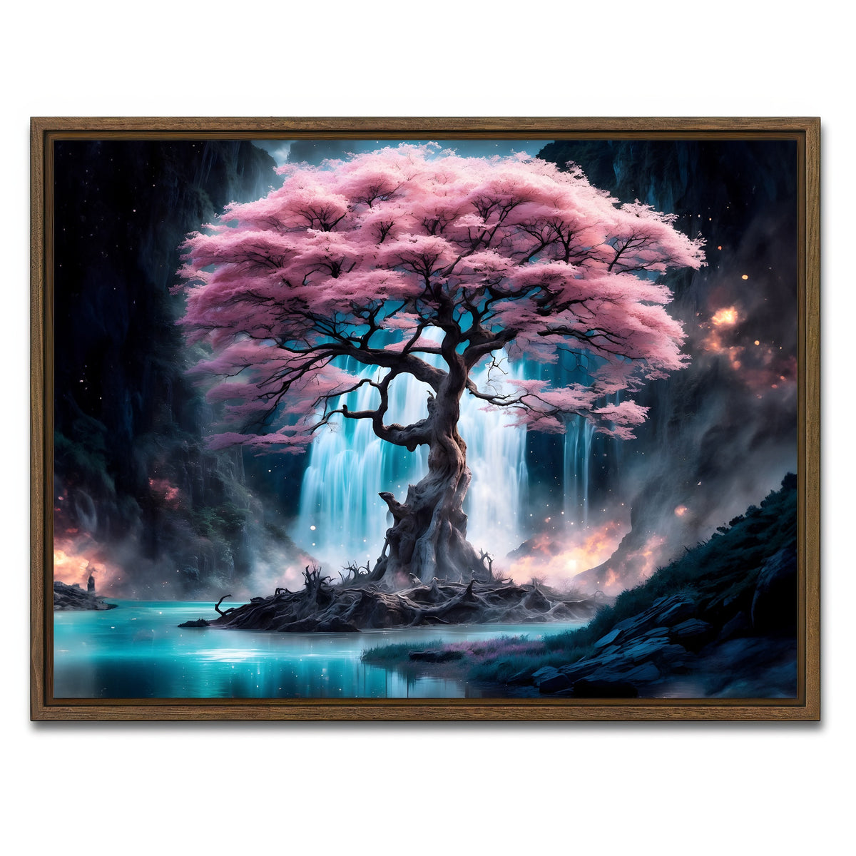 AUTO-MOCKUP WHITE | Enchanted Blossom | 1 Piece | Walnut Framed Canvas | group=4x3