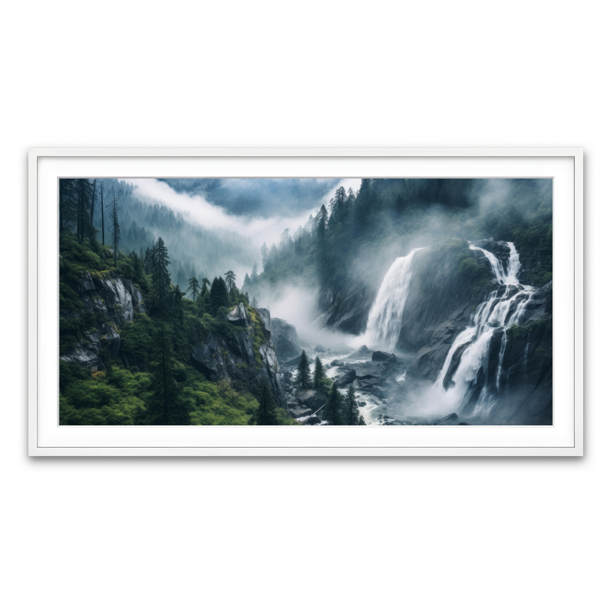 Framed Print 2x1 White