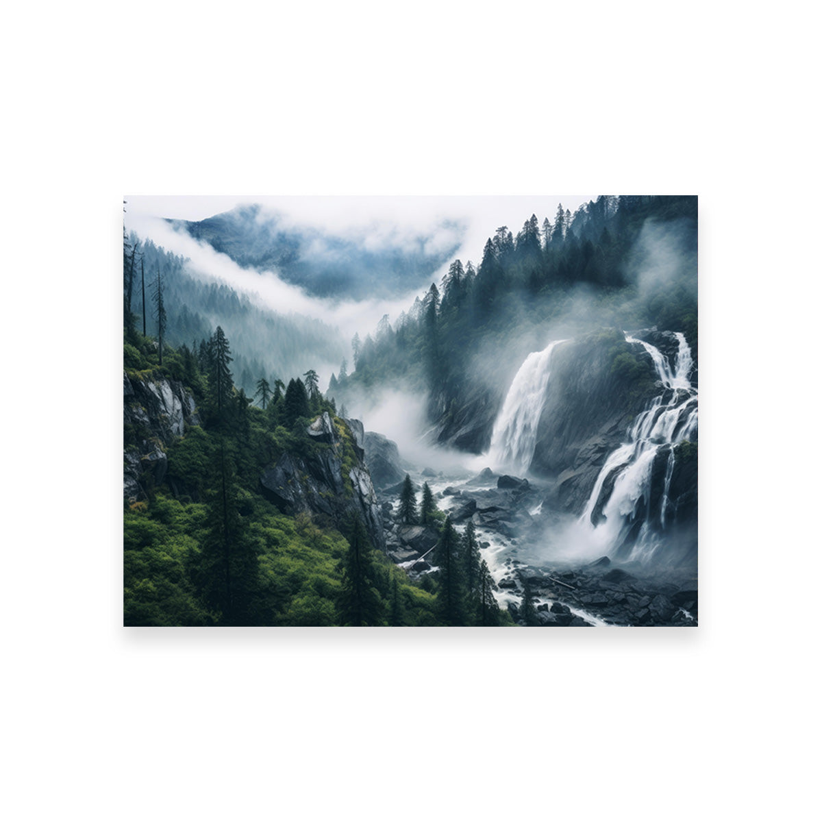 Enchanting Forest Waterfalls Wall Art