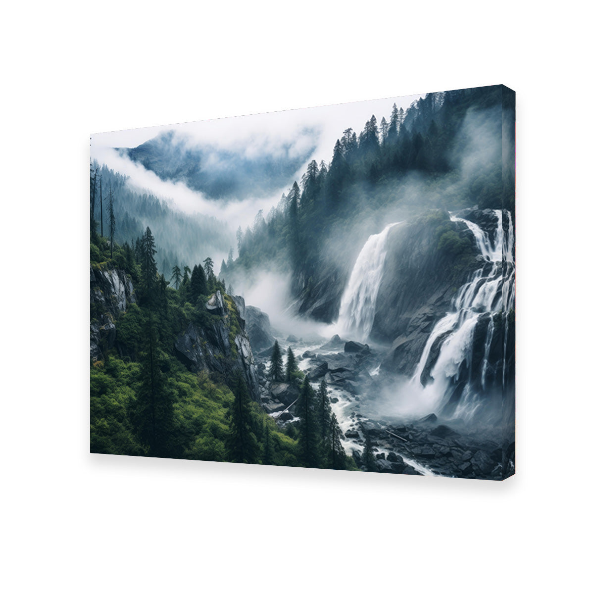 Enchanting Forest Waterfalls Wall Art