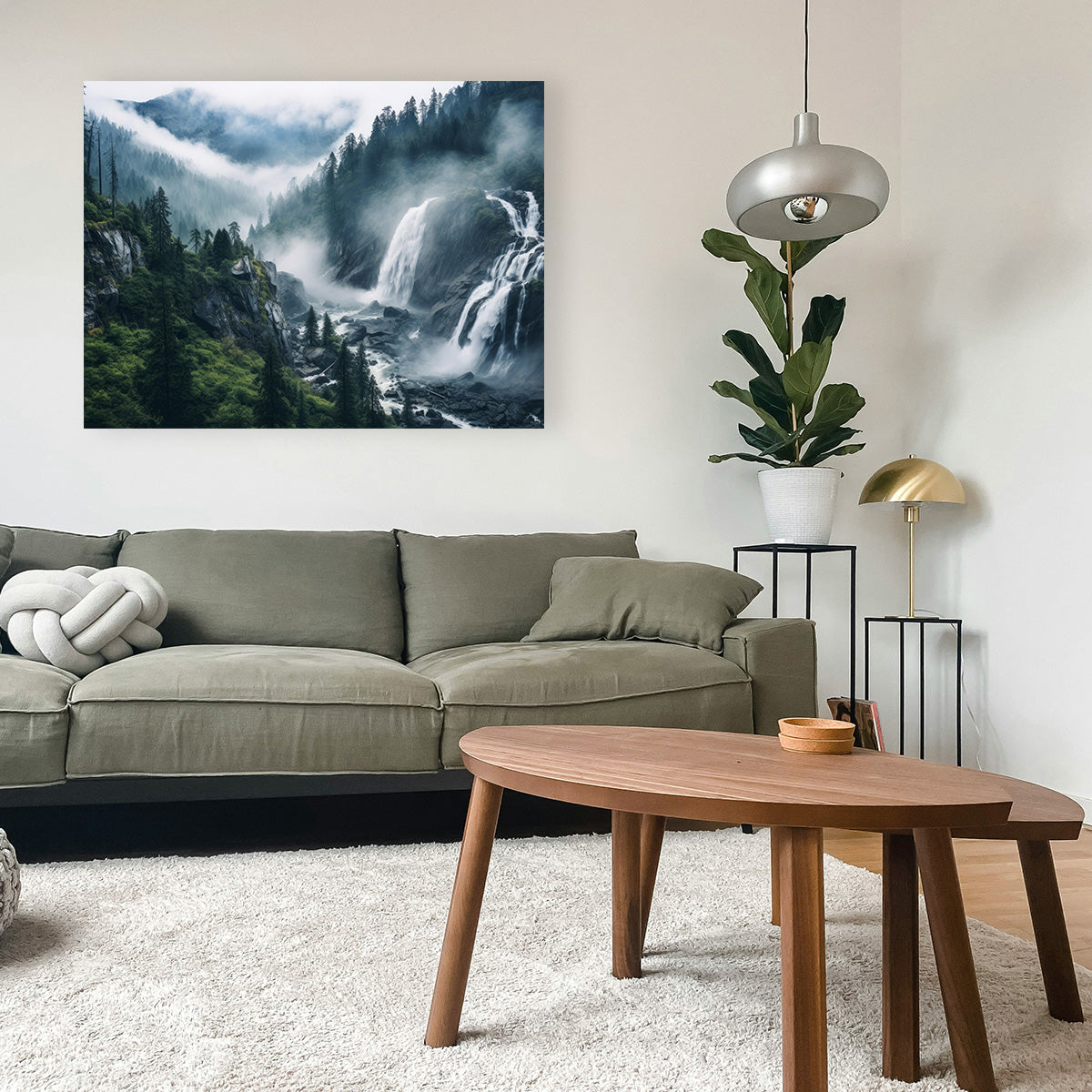 Enchanting Forest Waterfalls Wall Art