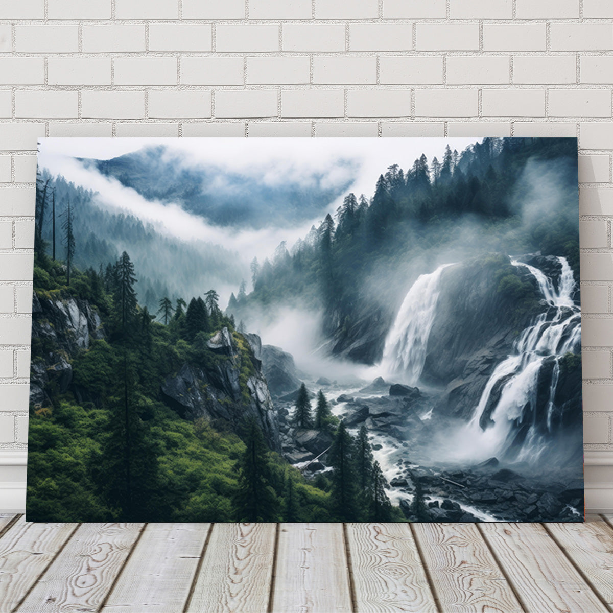 Enchanting Forest Waterfalls Wall Art