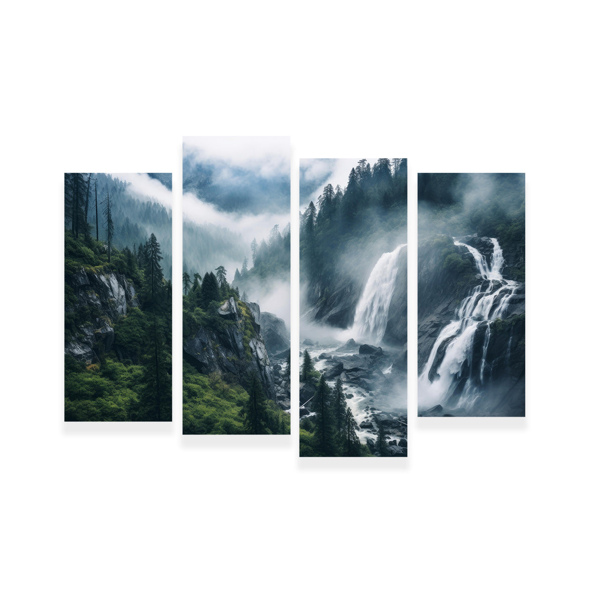 Enchanting Forest Waterfalls Wall Art