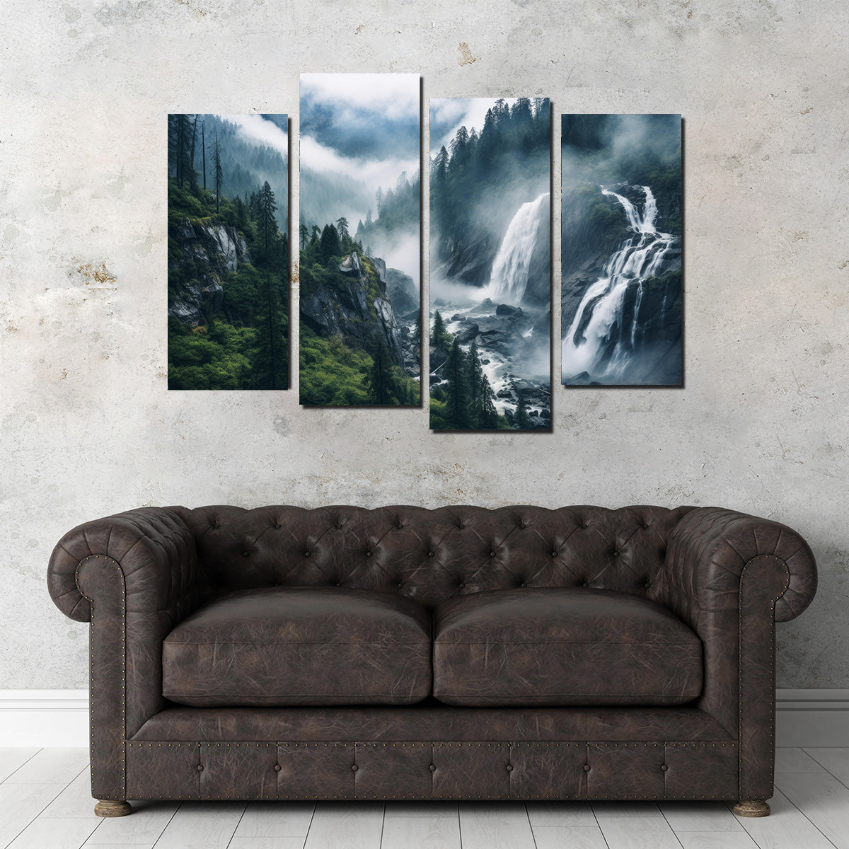 Enchanting Forest Waterfalls Wall Art