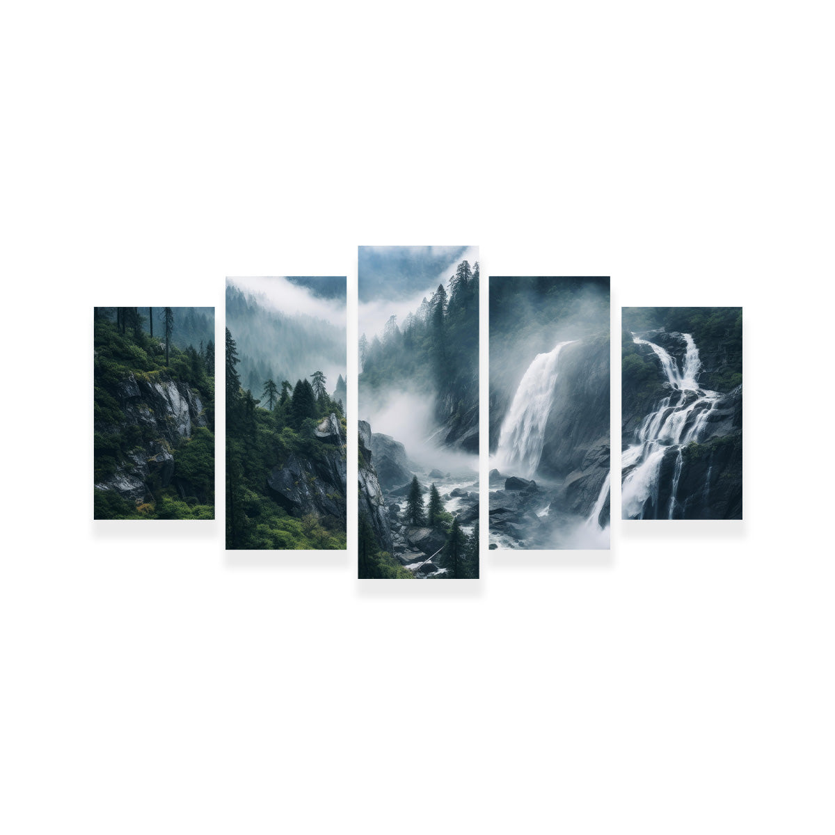 Enchanting Forest Waterfalls Wall Art