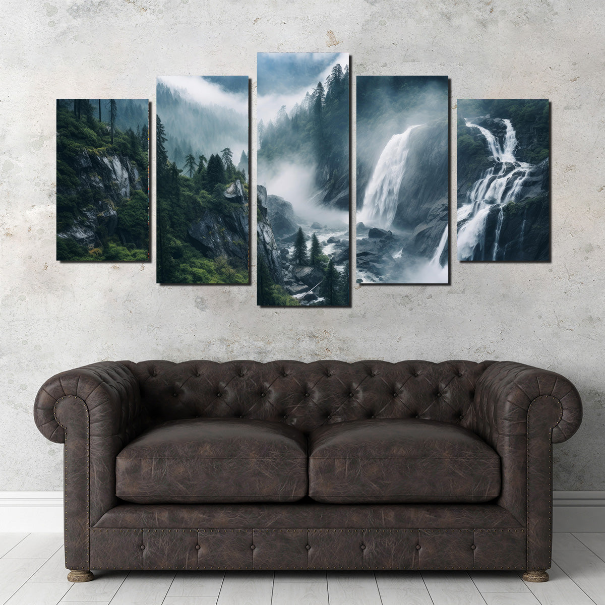 Enchanting Forest Waterfalls Wall Art