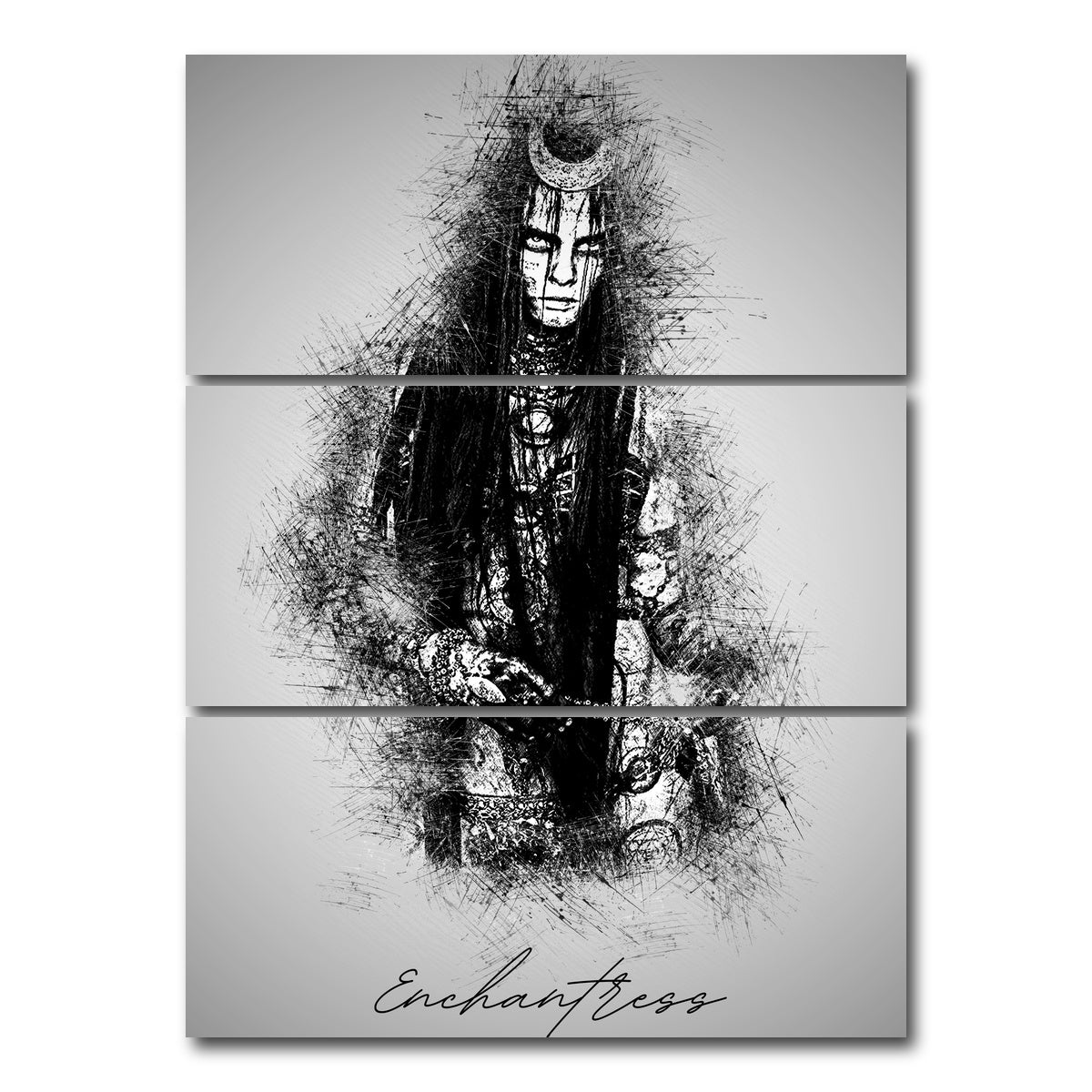 AUTO-MOCKUP WHITE | Enchantress | 3 Piece | Gallery Wrap Canvas | group=8x18_stacked