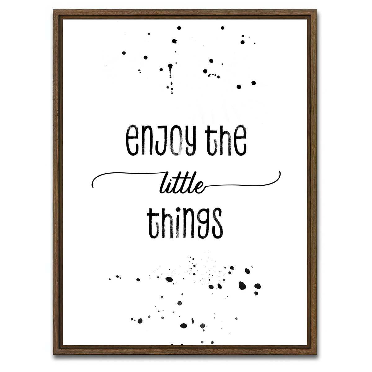 AUTO-MOCKUP WHITE | Enjoy the little things | 1 Piece | Walnut Framed Canvas | group=3x4