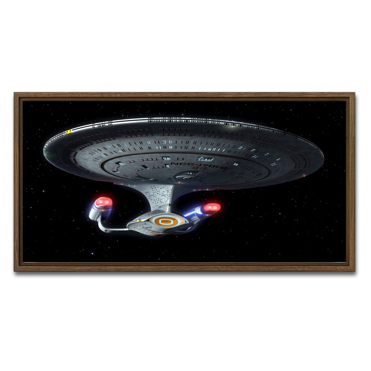 AUTO-MOCKUP WHITE | Enterprise D | 1 Piece | Walnut Framed Canvas | group=2x1